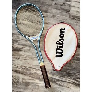 Vintage Wilson Chris Evert Professional Tennis Racquet Blue Metal Cover